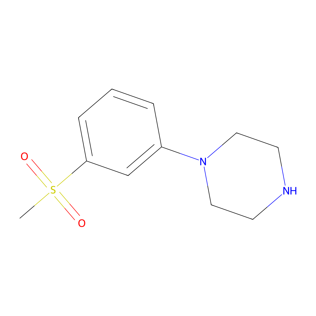 1-(3-(Methylsulfonyl)phenyl)piperazine molecular structure, CAS 346688-57-1