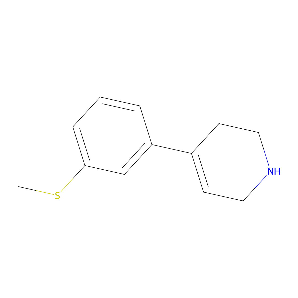 1,2,3,6-Tetrahydro-4-(3-(methylthio)phenyl)pyridine molecular structure, CAS 346688-67-3