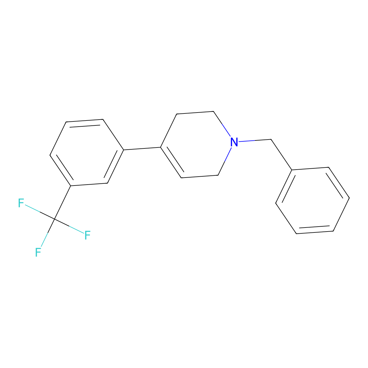 1-Benzyl-4-(3-trifluoromethylphenyl)-1,2,3,6-tetrahydro-pyridine molecular structure, CAS 346688-68-4