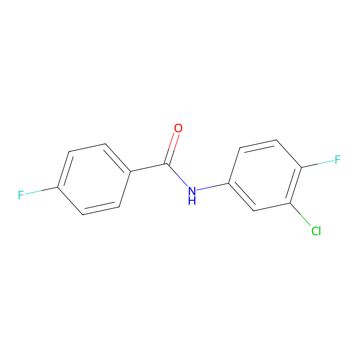 N-(3-chloro-4-fluorophenyl)-4-fluorobenzamide molecular structure, CAS 346689-35-8
