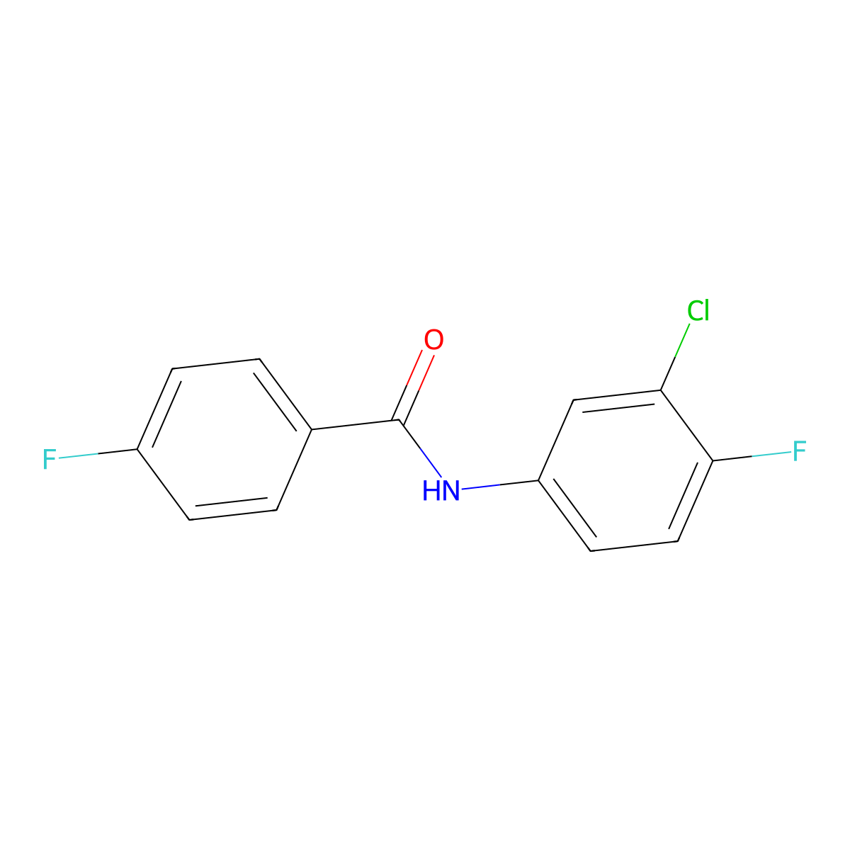 N-(3-chloro-4-fluorophenyl)-4-fluorobenzamide molecular structure, CAS 346689-35-8