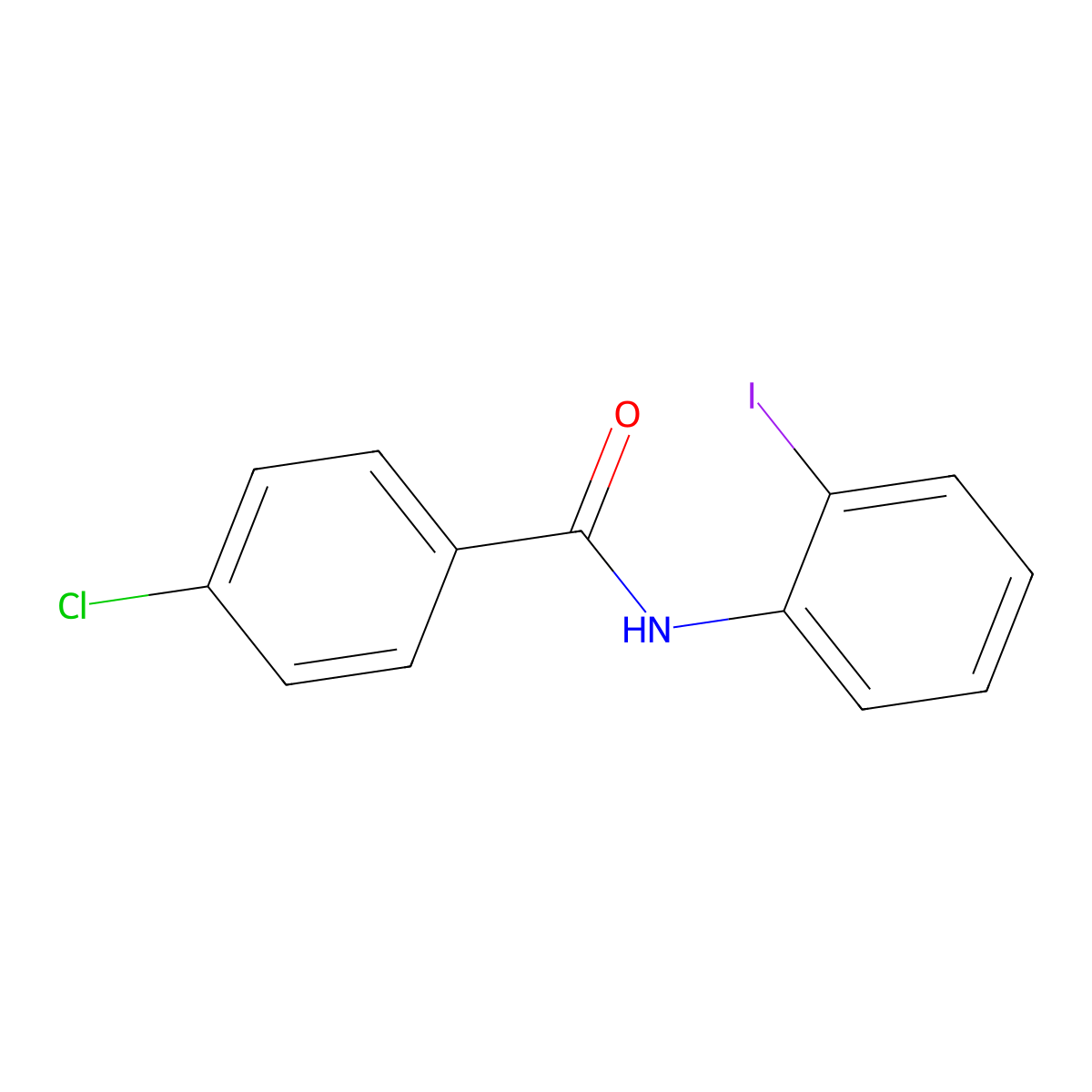 4-chloro-N-(2-iodophenyl)benzamide molecular structure, CAS 346689-44-9
