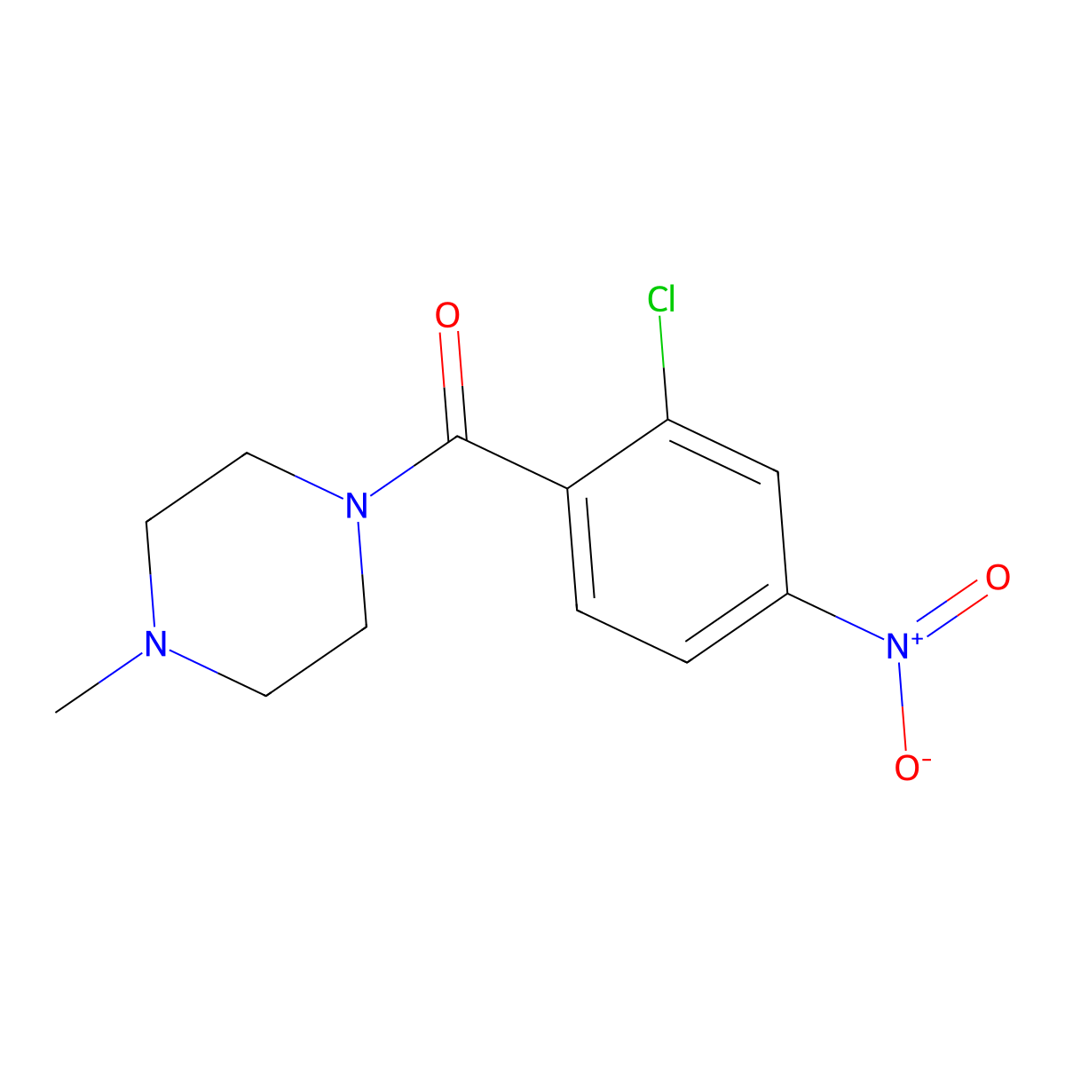 1-{2-Chloro-4-nitrobenzoyl}-4-methylpiperazine molecular structure, CAS 346689-62-1