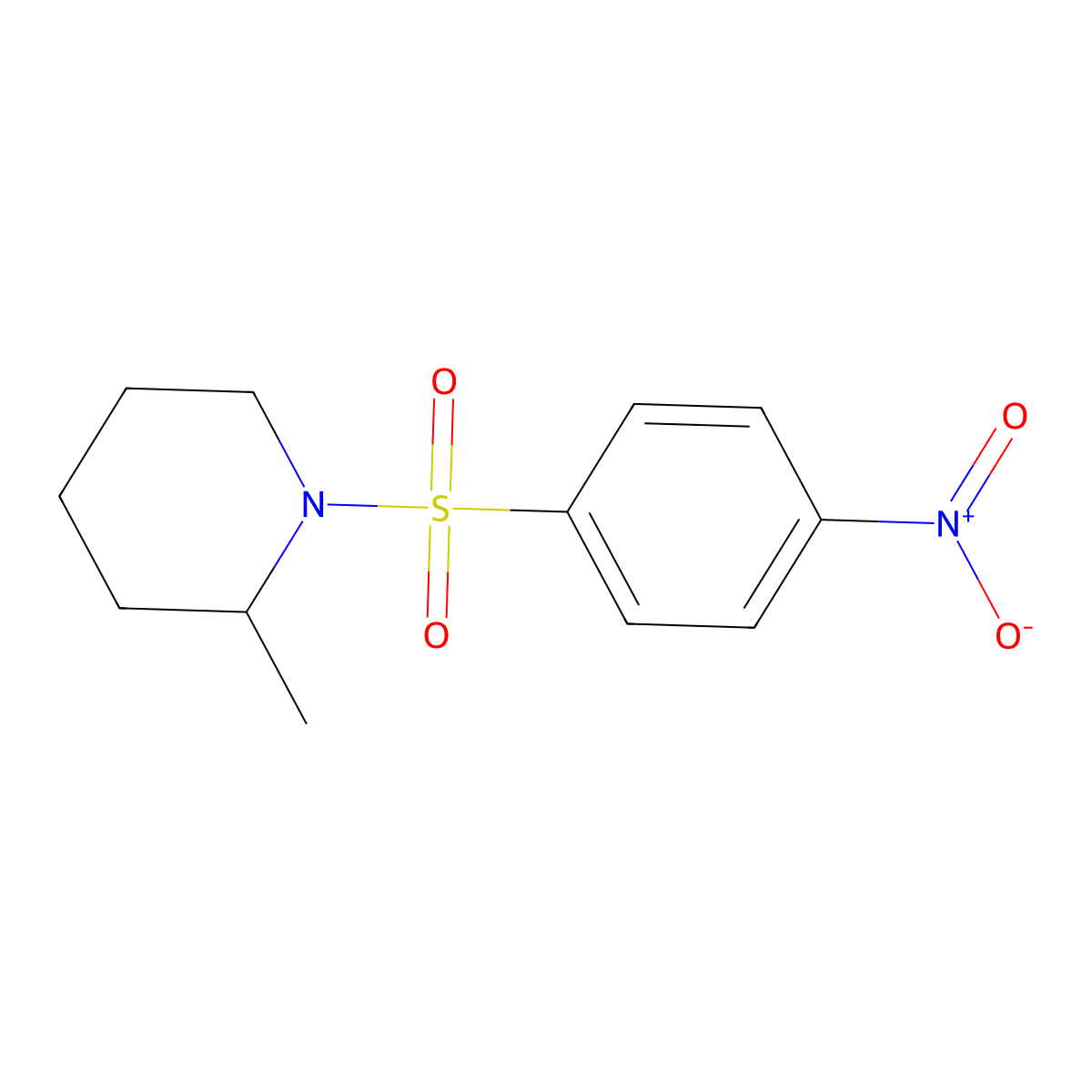2-Methyl-1-(4-nitrophenylsulfonyl)piperidine molecular structure, CAS 346689-79-0