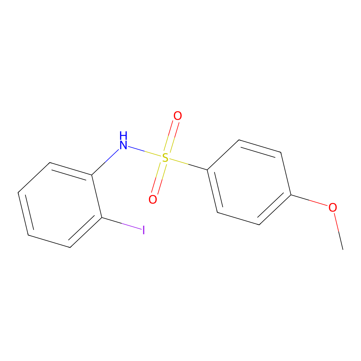 N-(2-iodophenyl)-4-methoxybenzenesulfonamide molecular structure, CAS 346689-84-7