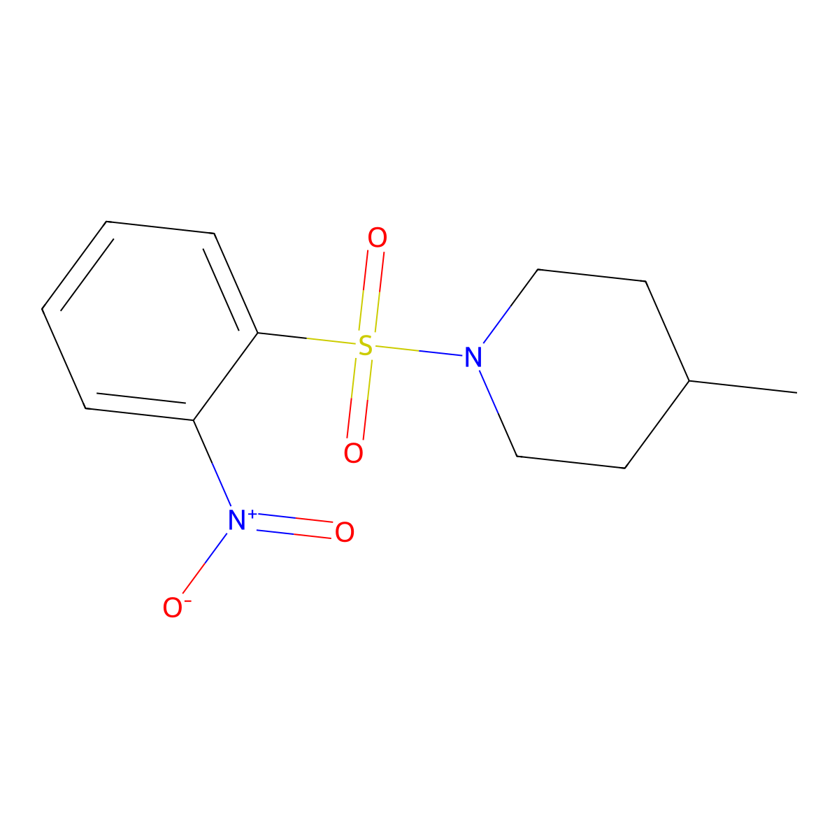 4-Methyl-1-(2-nitro-benzenesulfonyl)-piperidine molecular structure, CAS 346689-90-5