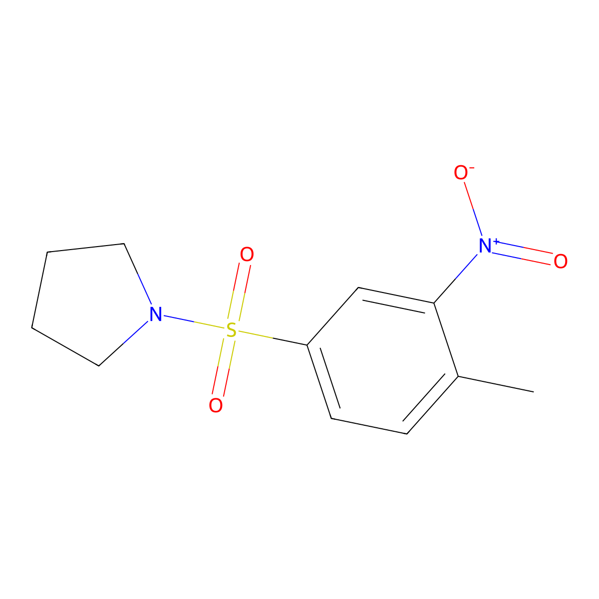1-(4-Methyl-3-nitro-benzenesulfonyl)-pyrrolidine molecular structure, CAS 346689-92-7