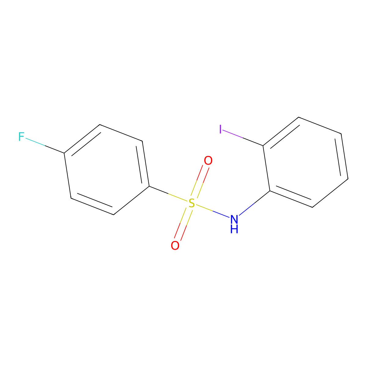 4-fluoro-N-(2-iodophenyl)benzenesulfonamide molecular structure, CAS 346689-96-1