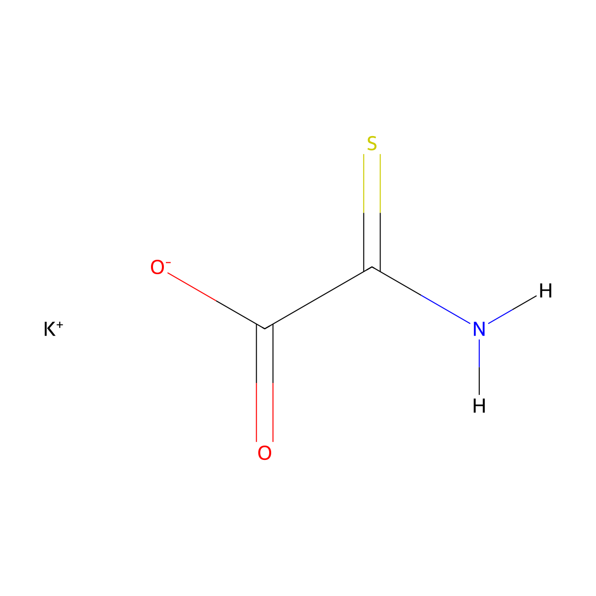 Potassium carbamothioylformate molecular structure, CAS 34669-71-1