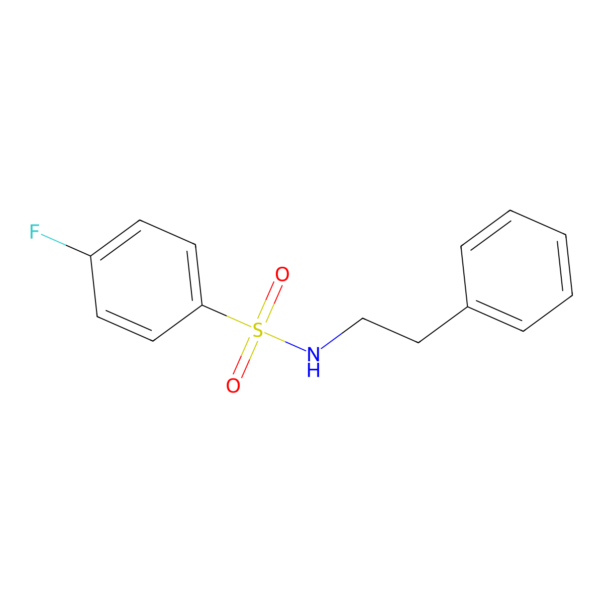 4-fluoro-N-(2-phenylethyl)benzenesulfonamide molecular structure, CAS 346690-00-4