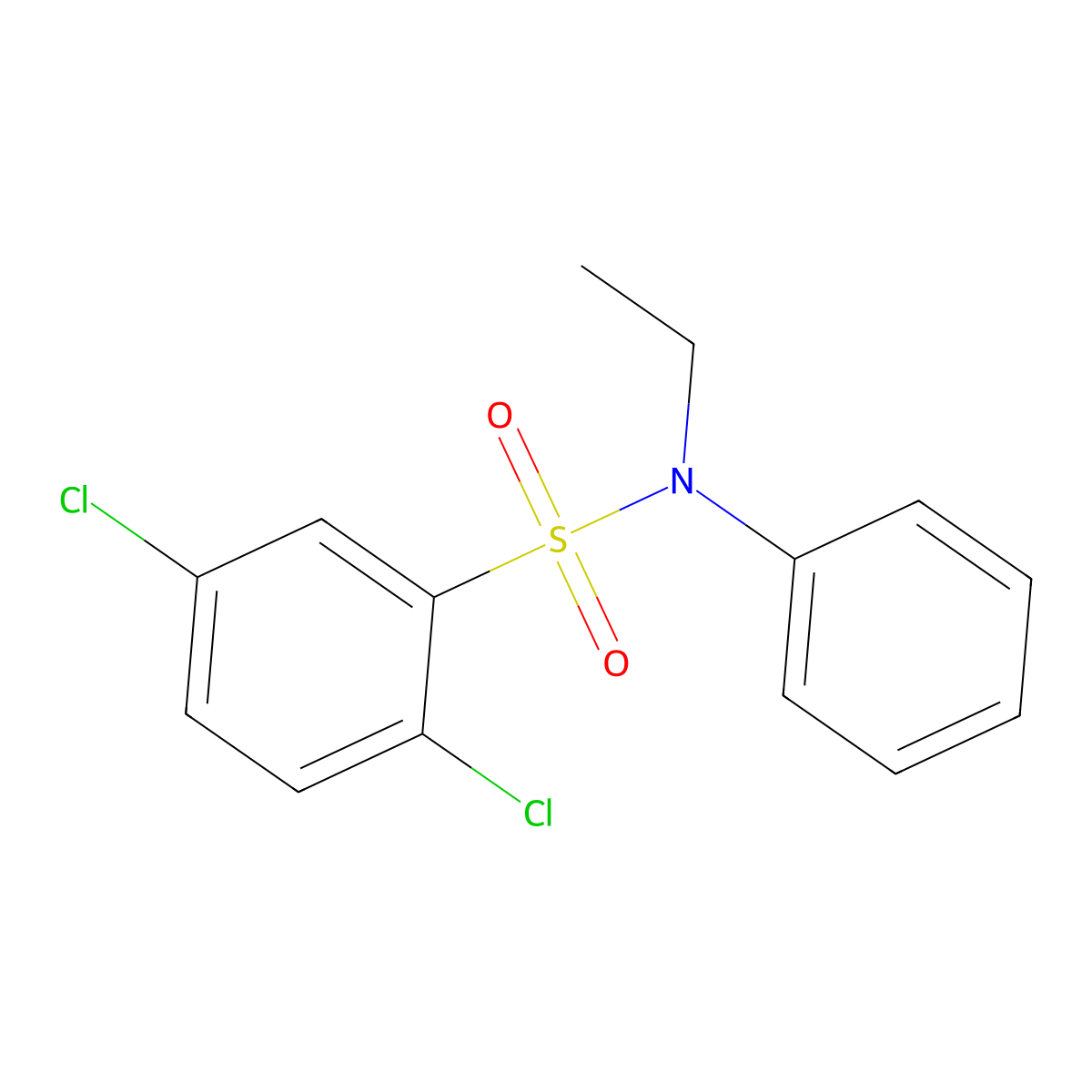 2,5-dichloro-N-ethyl-N-phenylbenzenesulfonamide molecular structure, CAS 346690-07-1
