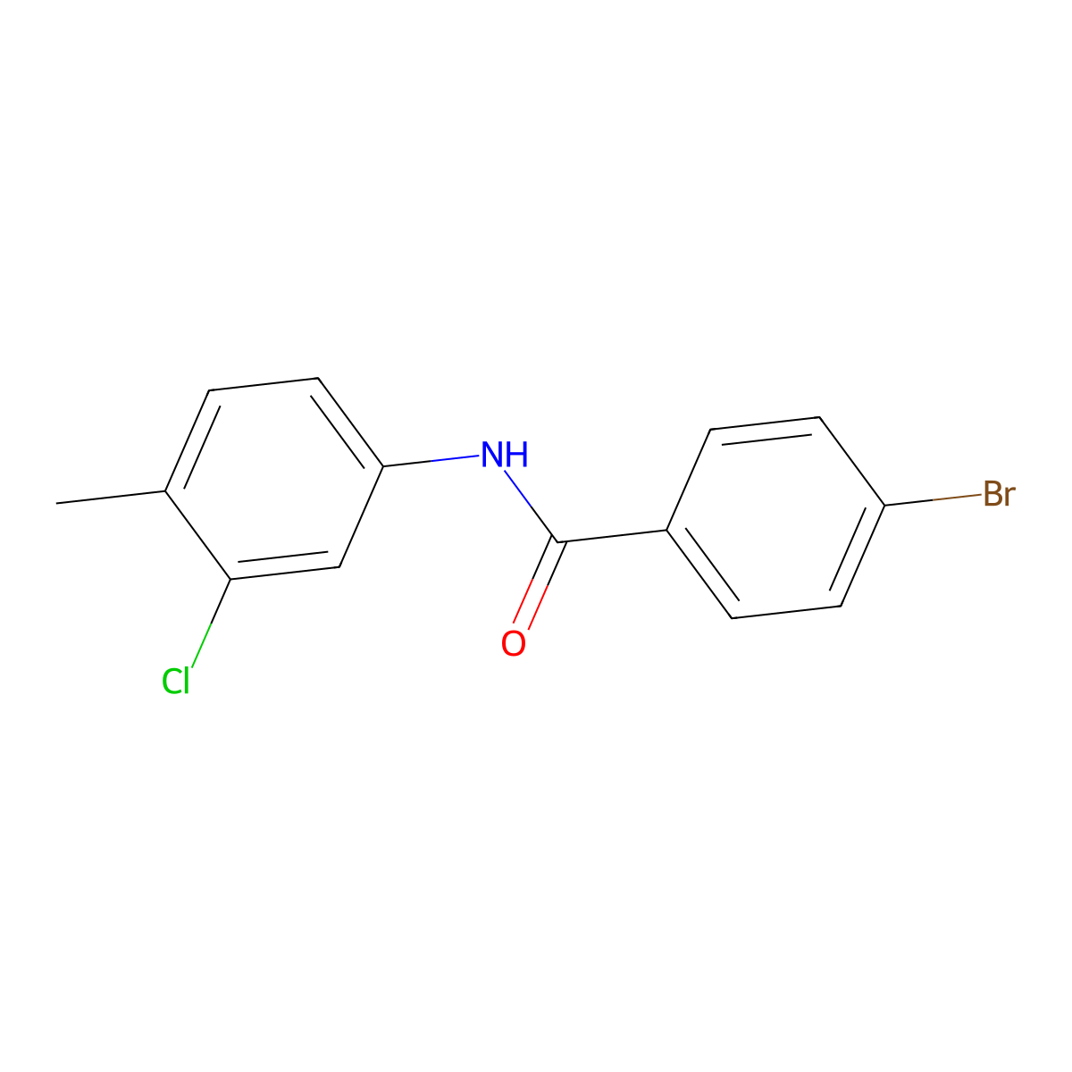 4-bromo-N-(3-chloro-4-methylphenyl)benzamide molecular structure, CAS 346690-15-1