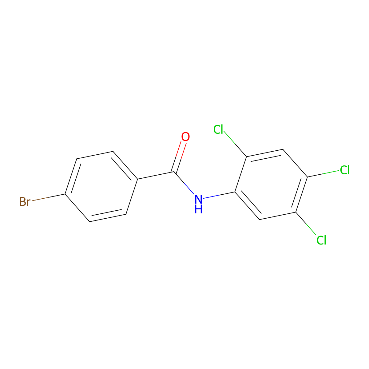 4-bromo-N-(2,4,5-trichlorophenyl)benzamide molecular structure, CAS 346690-17-3
