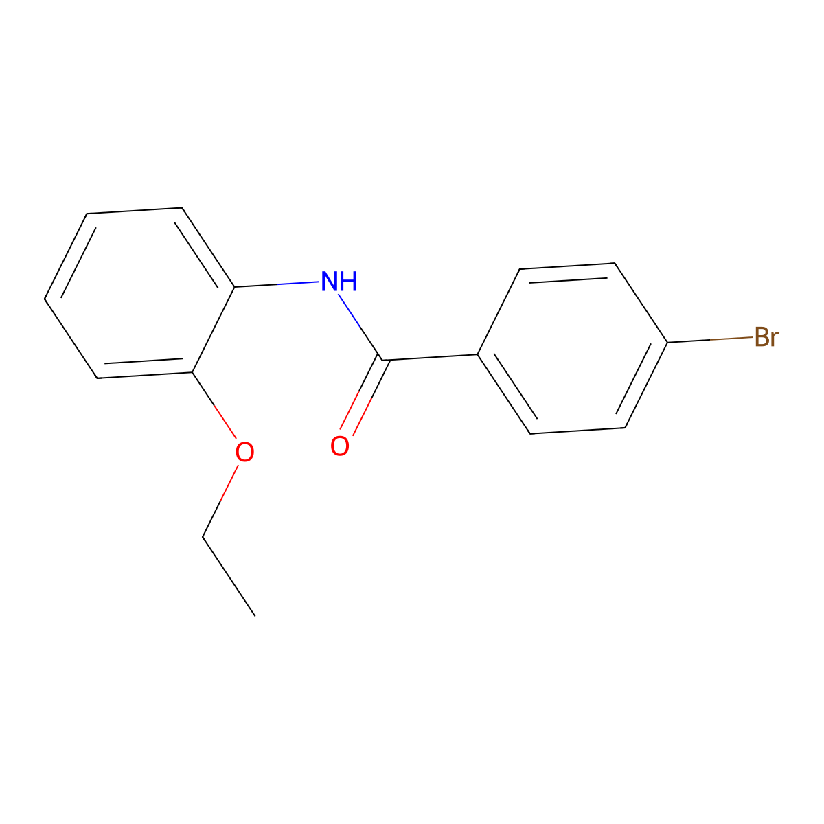 4-bromo-N-(2-ethoxyphenyl)benzamide molecular structure, CAS 346690-21-9