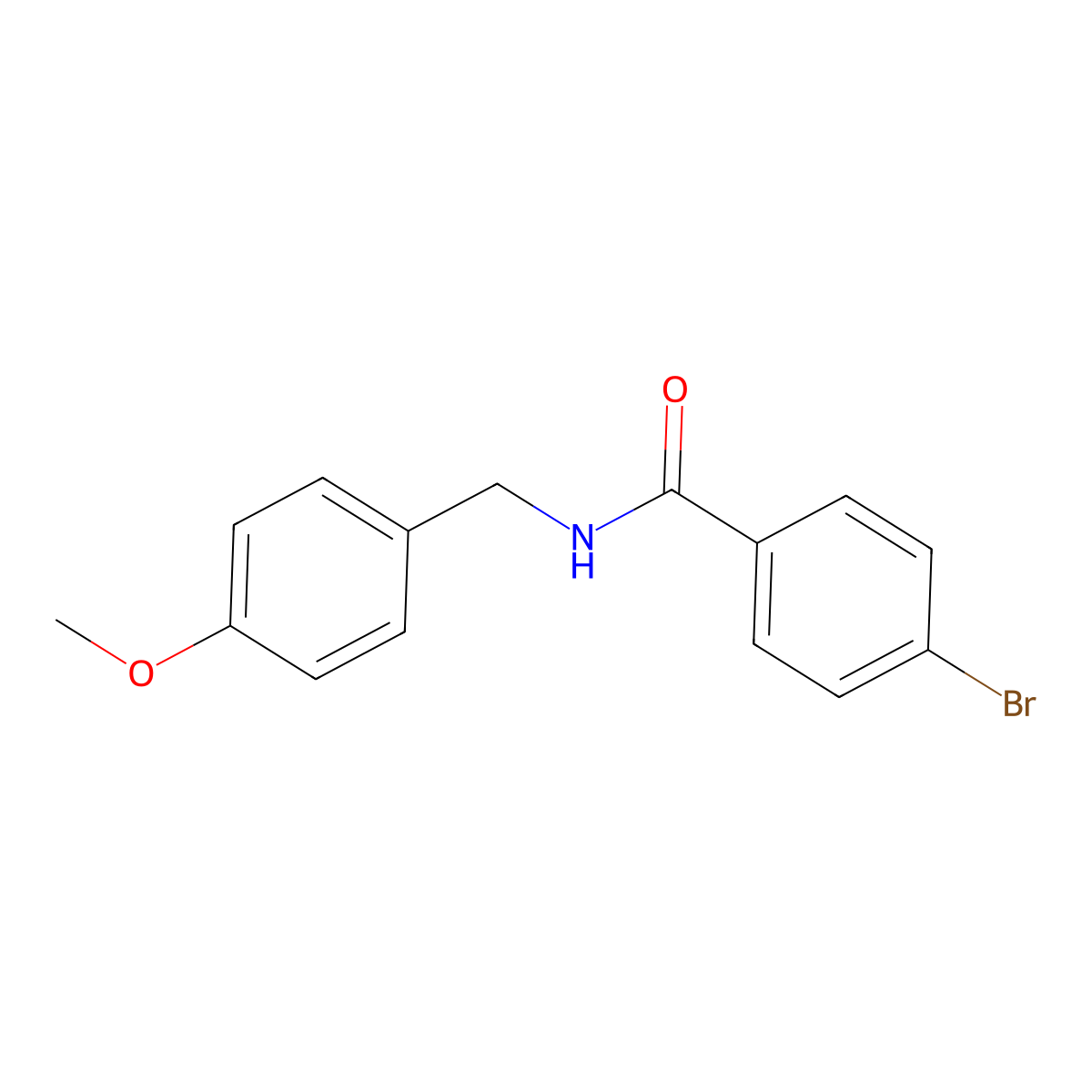 4-bromo-N-(4-methoxybenzyl)benzamide molecular structure, CAS 346690-23-1