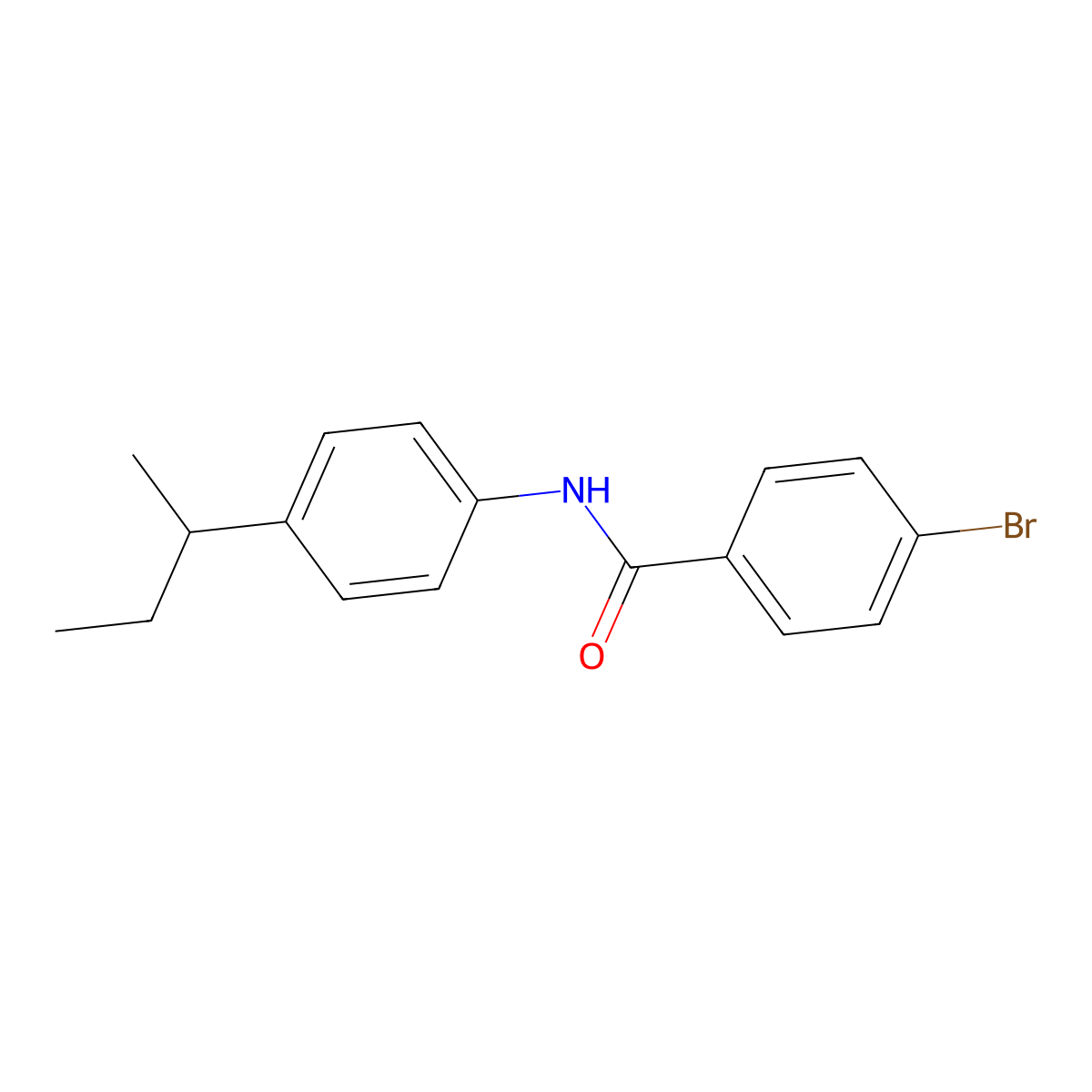 4-bromo-N-(4-butan-2-ylphenyl)benzamide molecular structure, CAS 346690-29-7