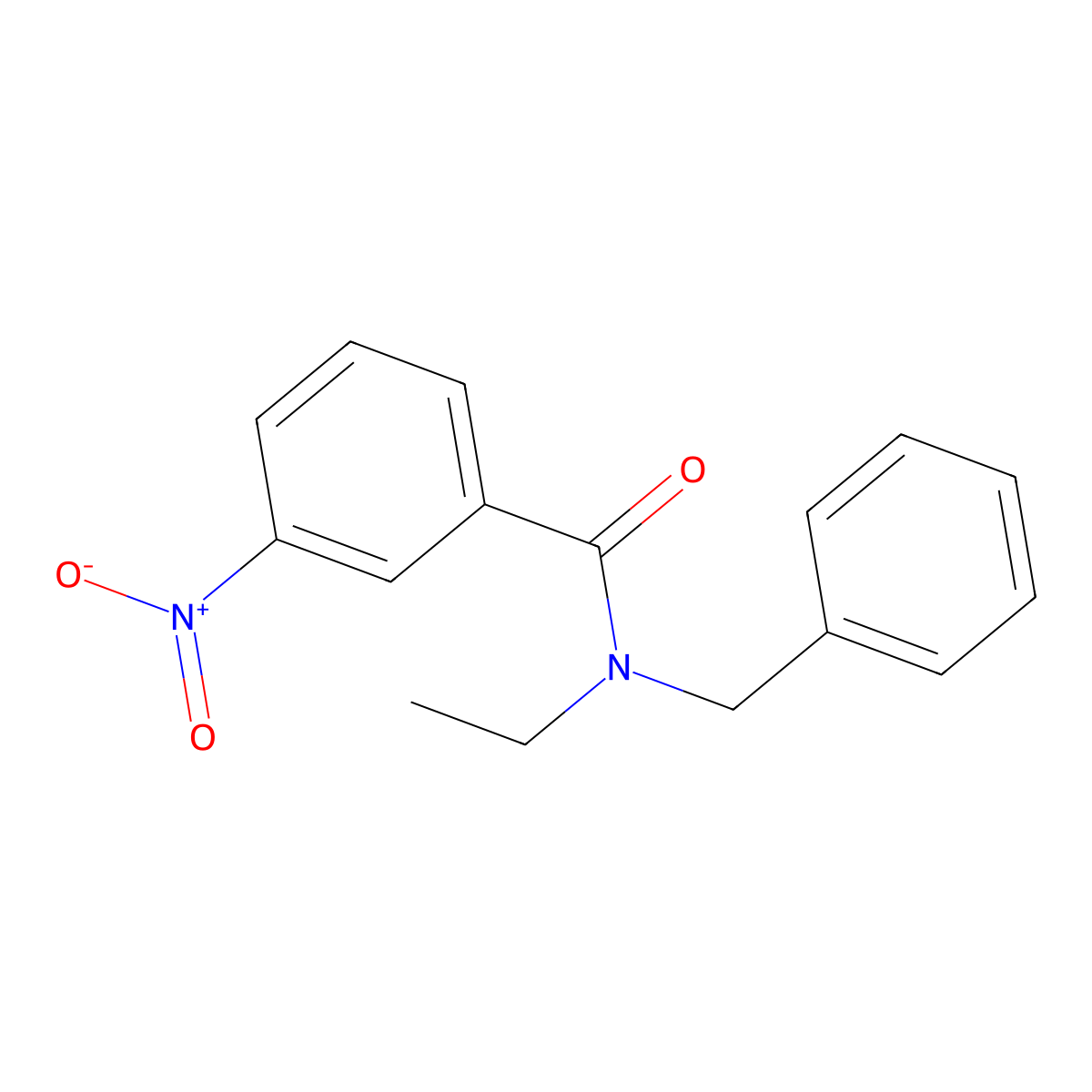 N-benzyl-N-ethyl-3-nitrobenzamide molecular structure, CAS 346690-52-6