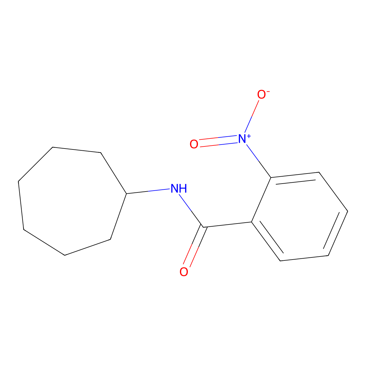N-cycloheptyl-2-nitrobenzamide molecular structure, CAS 346690-63-9