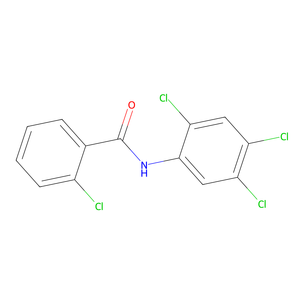 2-Chloro-N-(2,4,5-trichlorophenyl)benzamide molecular structure, CAS 346690-67-3