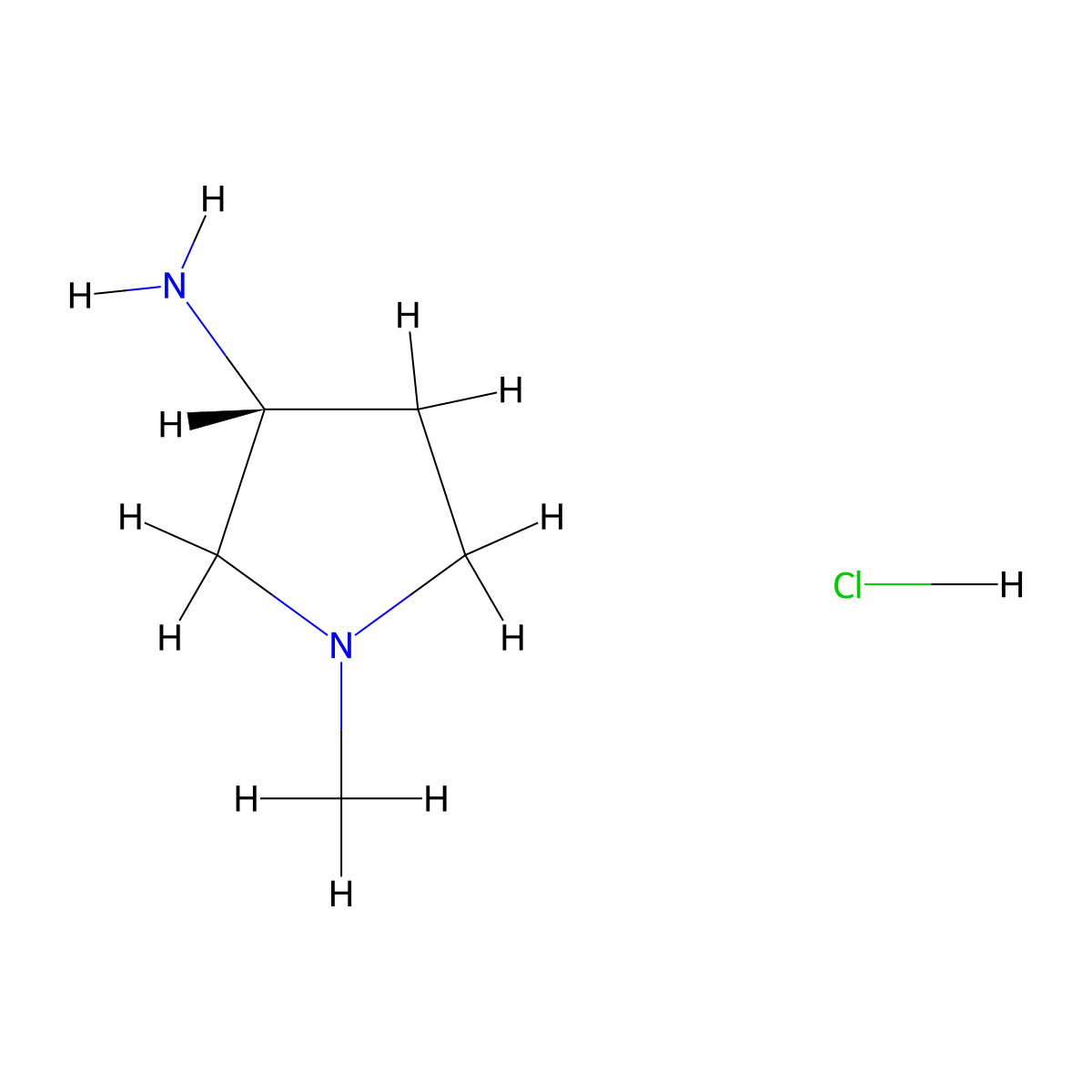 (R)-1-Methylpyrrolidin-3-amine hydrochloride molecular structure, CAS 346690-76-4