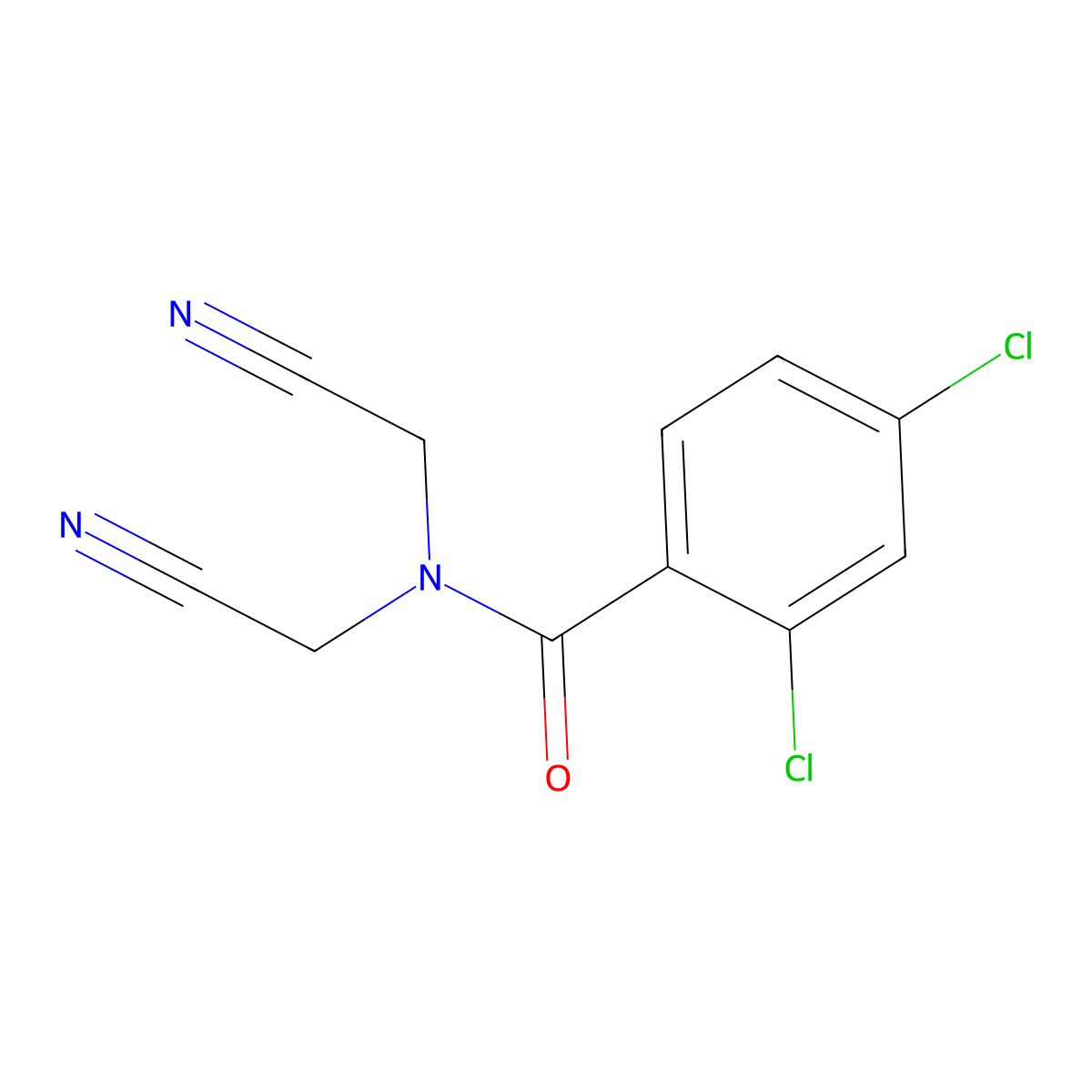 2,4-dichloro-N,N-bis(cyanomethyl)benzamide molecular structure, CAS 346690-80-0