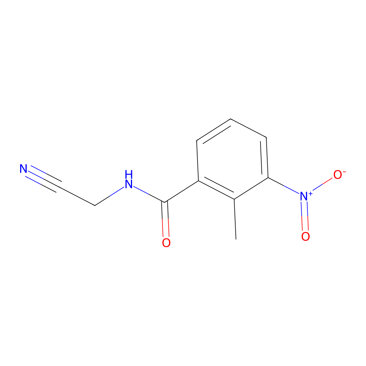 N-(cyanomethyl)-2-methyl-3-nitrobenzamide molecular structure, CAS 346690-92-4