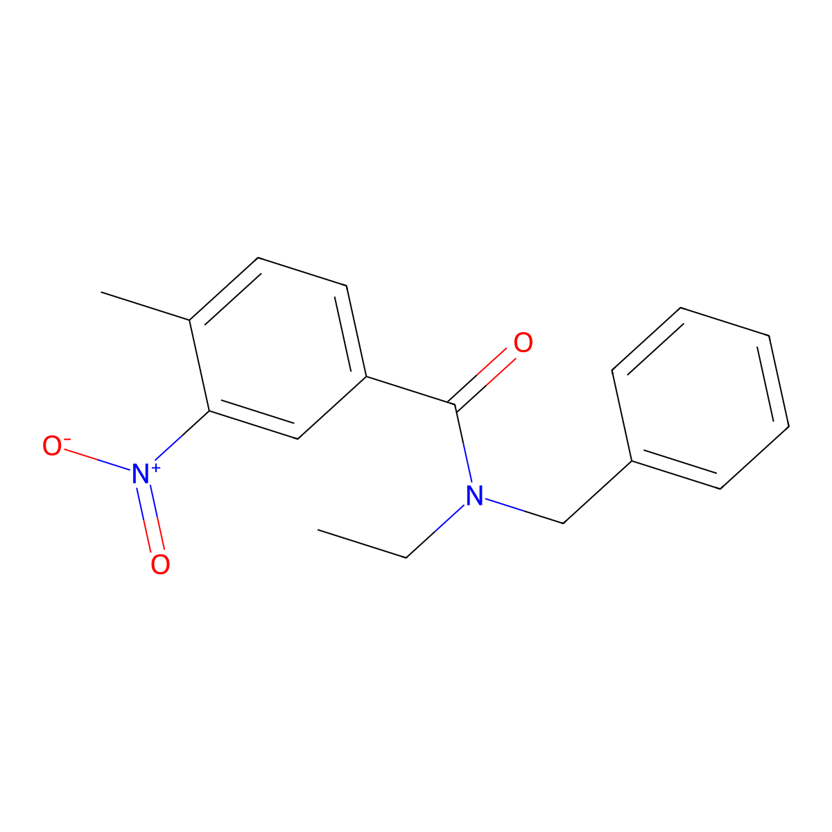 N-Benzyl-N-ethyl-4-methyl-3-nitrobenzamide molecular structure, CAS 346690-96-8