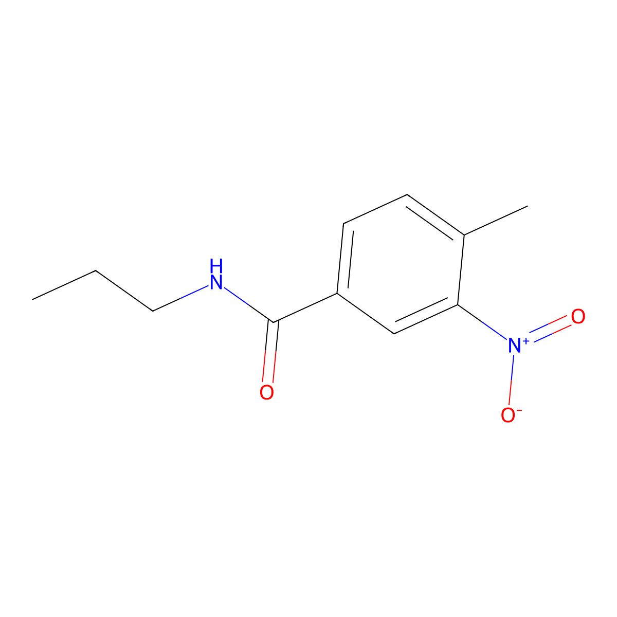 4-methyl-3-nitro-N-propylbenzamide molecular structure, CAS 346690-98-0