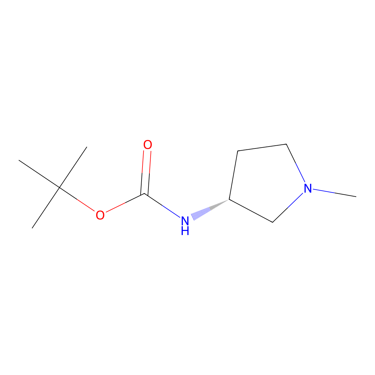 (R)-tert-Butyl 1-methylpyrrolidin-3-ylcarbamate molecular structure, CAS 346691-01-8
