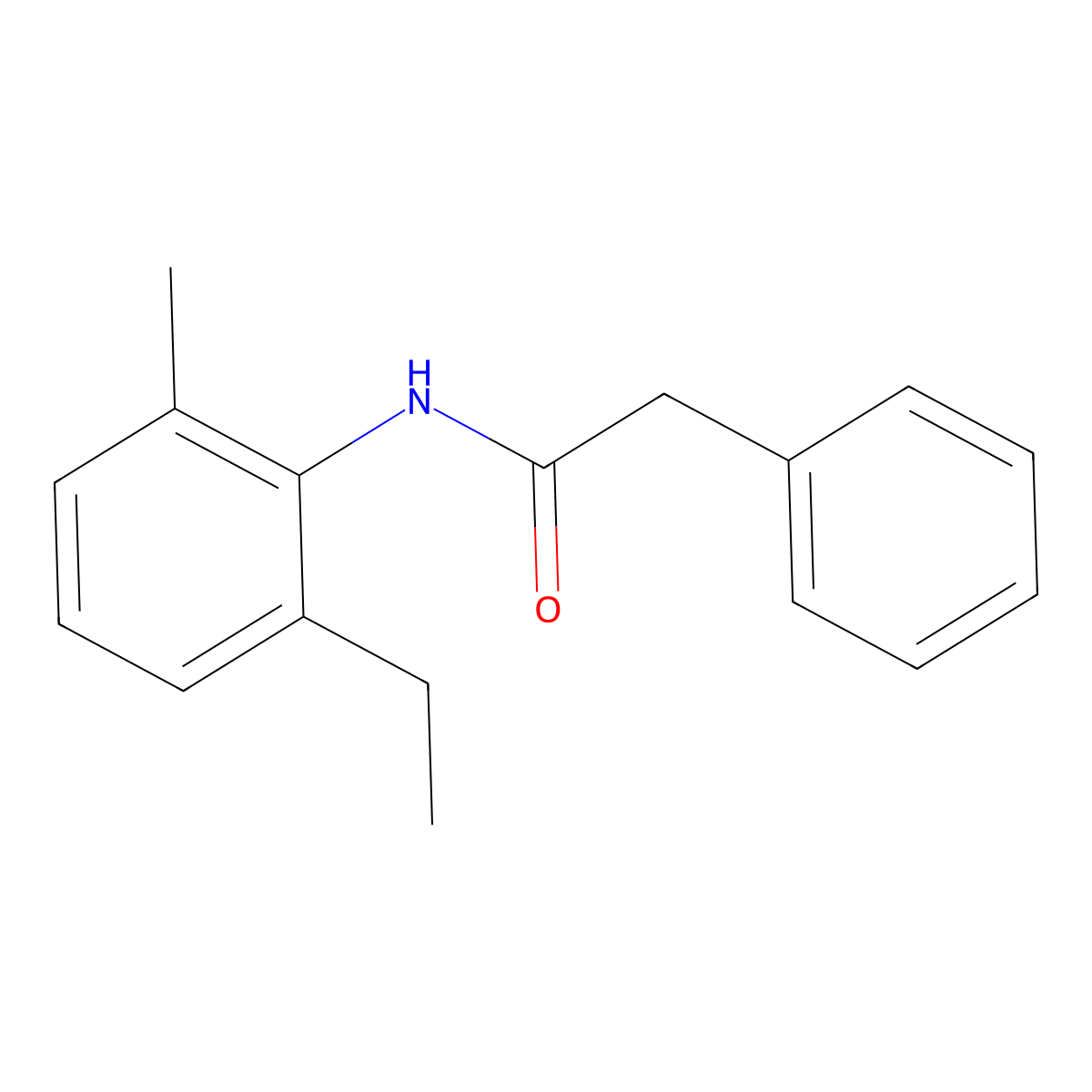 N-(2-Ethyl-6-methylphenyl)benzeneacetamide molecular structure, CAS 346691-02-9
