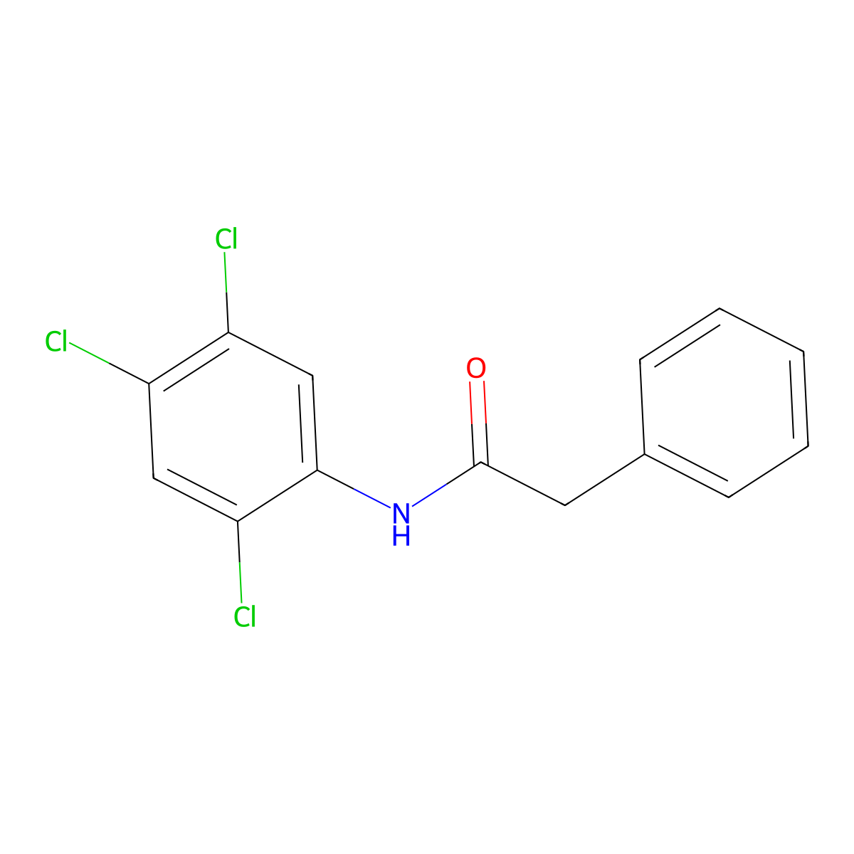 2-phenyl-N-(2,4,5-trichlorophenyl)acetamide molecular structure, CAS 346691-04-1