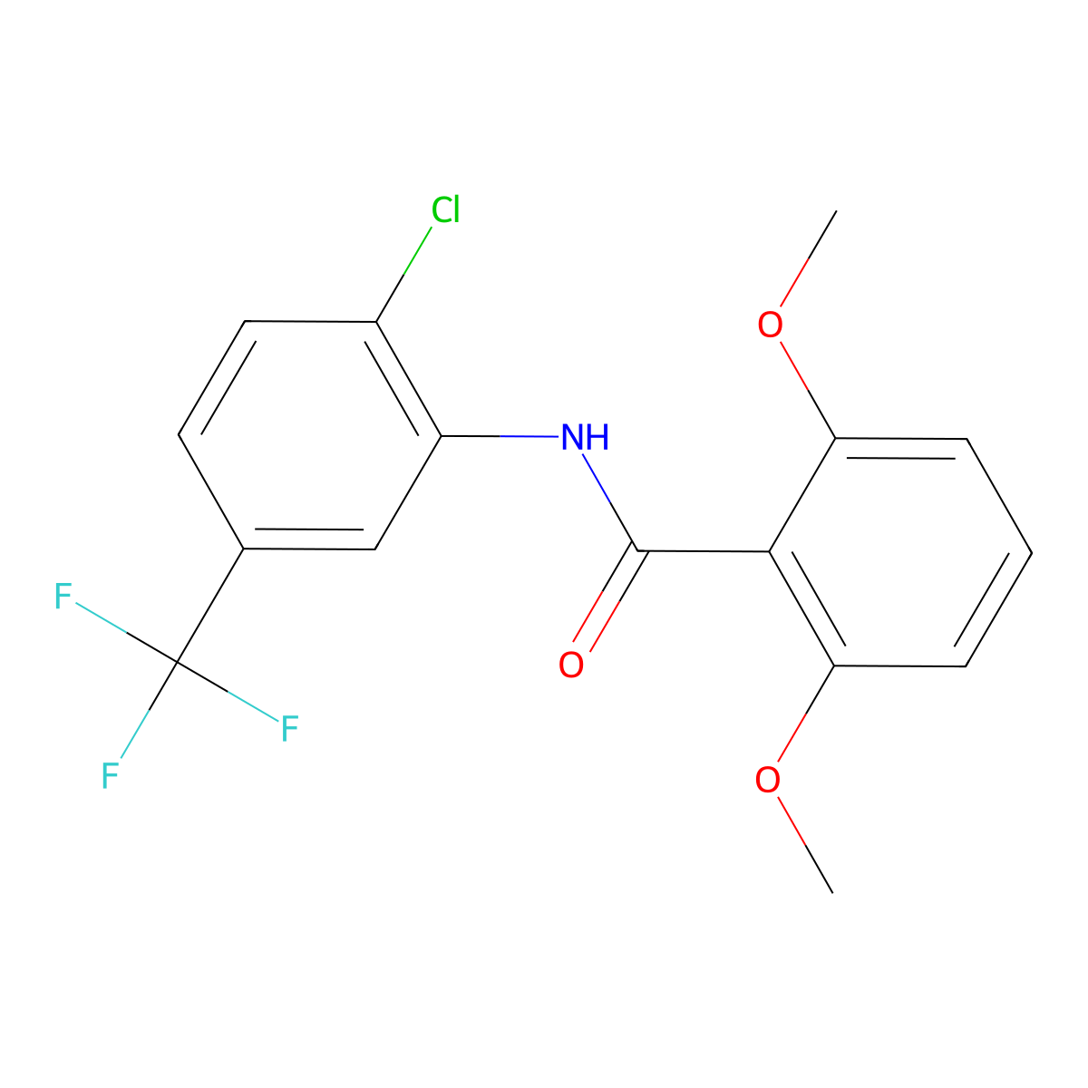 N-[2-chloro-5-(trifluoromethyl)phenyl]-2,6-dimethoxybenzamide molecular structure, CAS 346691-15-4