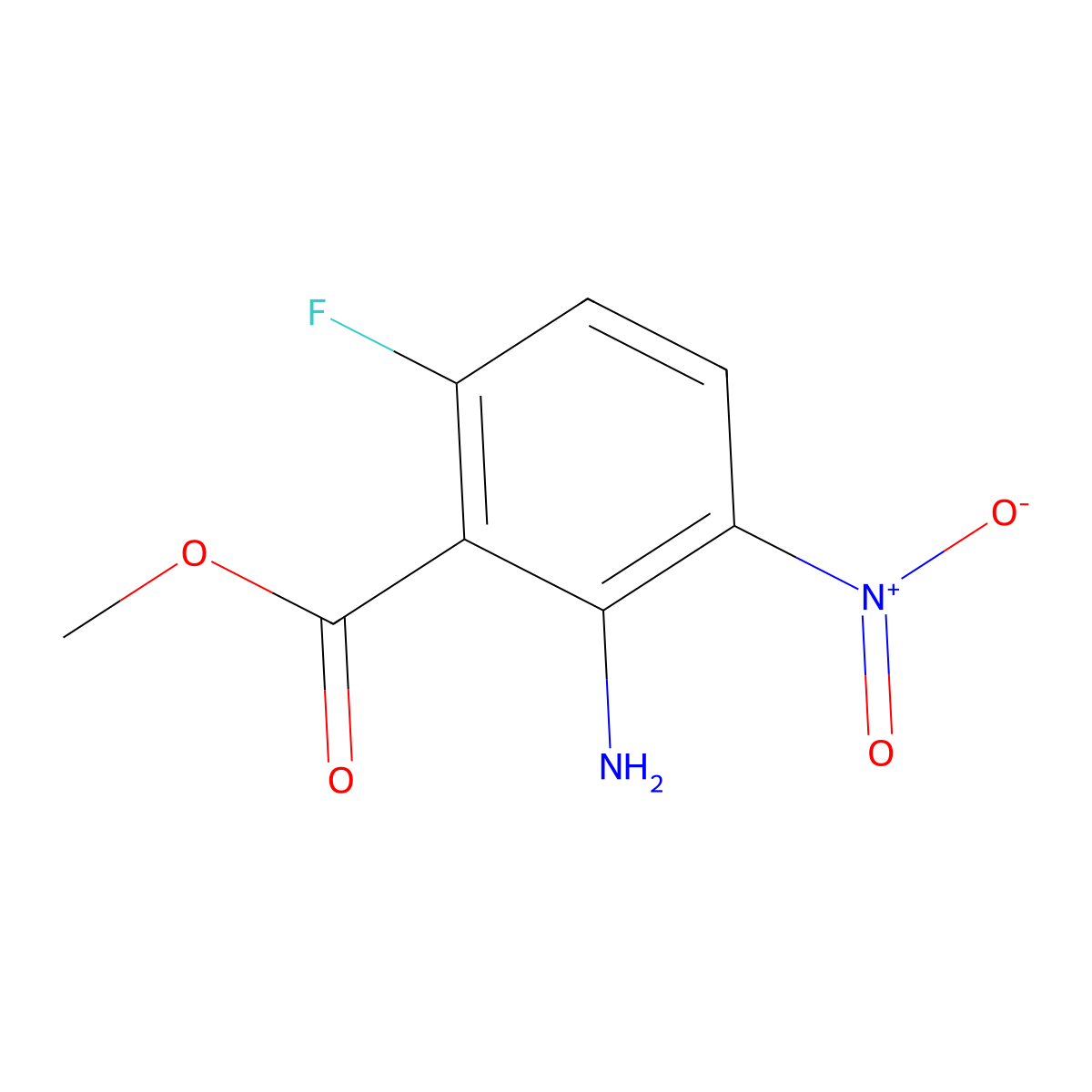 Methyl 2-amino-6-fluoro-3-nitrobenzoate molecular structure, CAS 346691-23-4