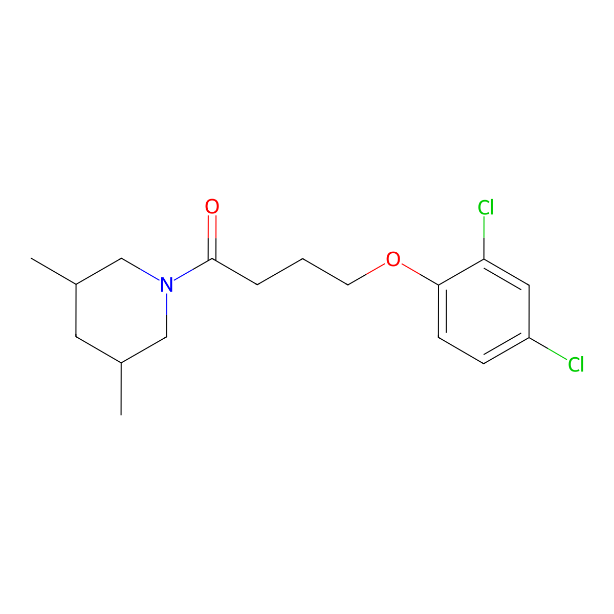 4-(2,4-Dichlorophenoxy)-1-(3,5-dimethylpiperidin-1-yl)butan-1-one molecular structure, CAS 346691-30-3
