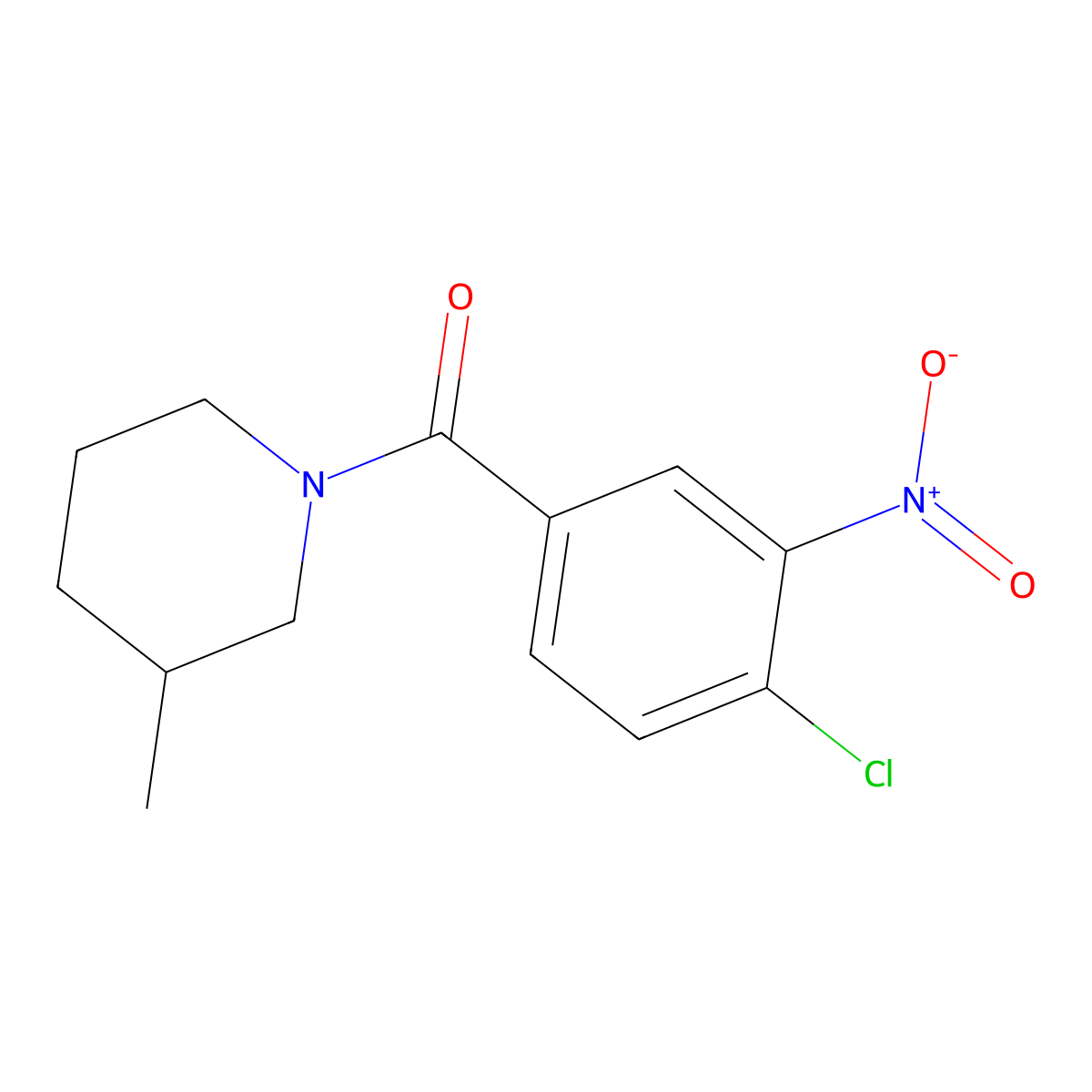 (4-Chloro-3-nitrophenyl)(3-methylpiperidin-1-yl)methanone molecular structure, CAS 346691-34-7