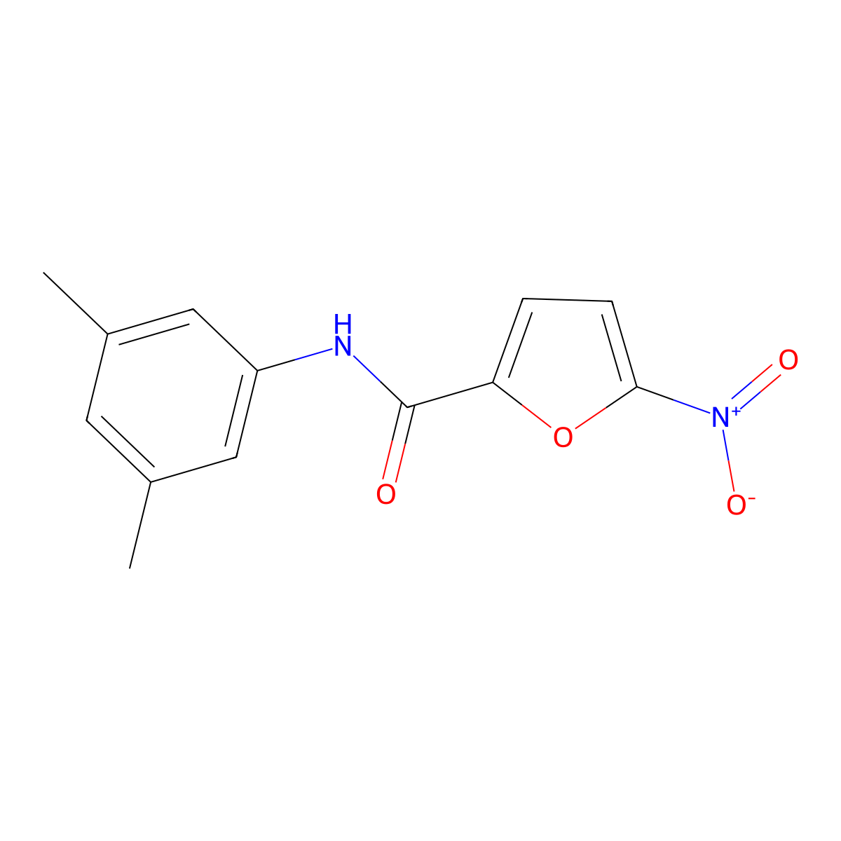 N-(3,5-dimethylphenyl)-5-nitrofuran-2-carboxamide molecular structure, CAS 346691-36-9