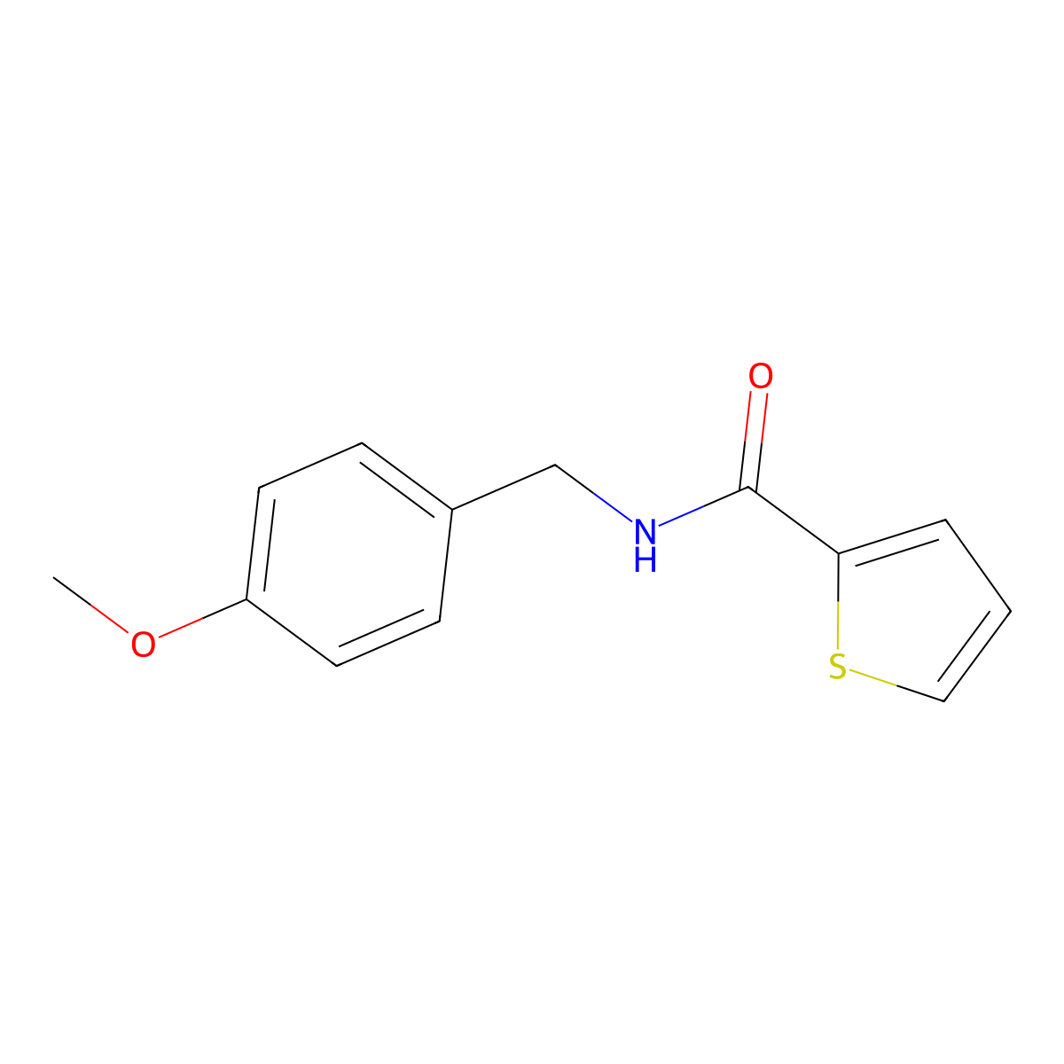 N-[(4-methoxyphenyl)methyl]thiophene-2-carboxamide molecular structure, CAS 346691-40-5