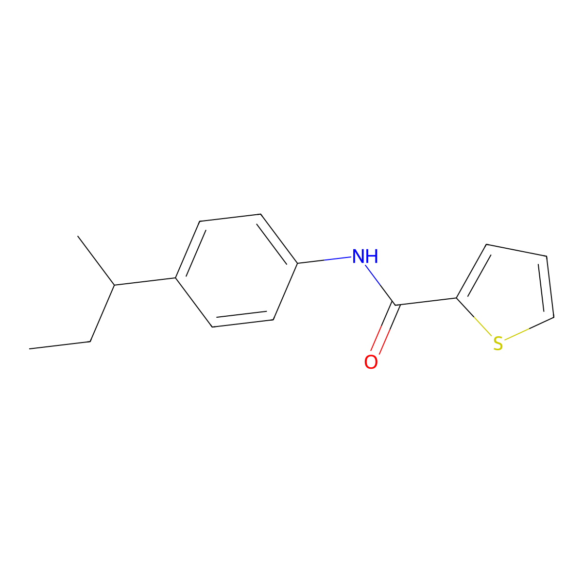 N-(4-butan-2-ylphenyl)thiophene-2-carboxamide molecular structure, CAS 346691-44-9