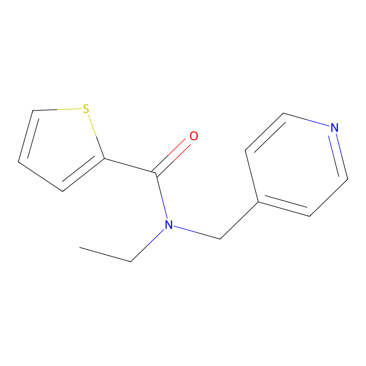N-ethyl-N-(pyridin-4-ylmethyl)thiophene-2-carboxamide molecular structure, CAS 346691-46-1