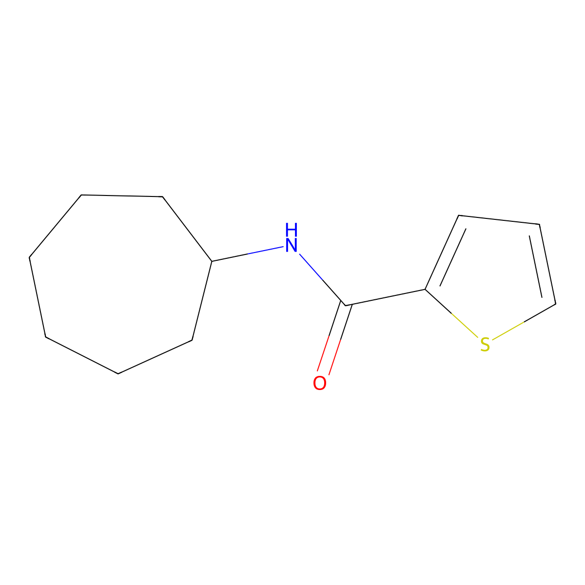 N-cycloheptylthiophene-2-carboxamide molecular structure, CAS 346691-47-2