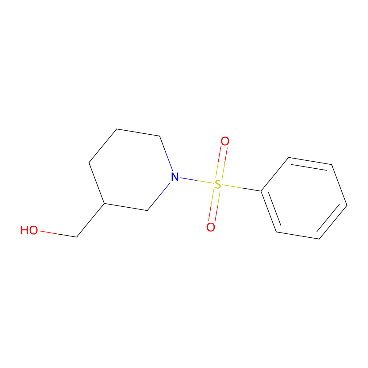 [1-(Benzenesulfonyl)piperidin-3-yl]methanol molecular structure, CAS 346691-49-4