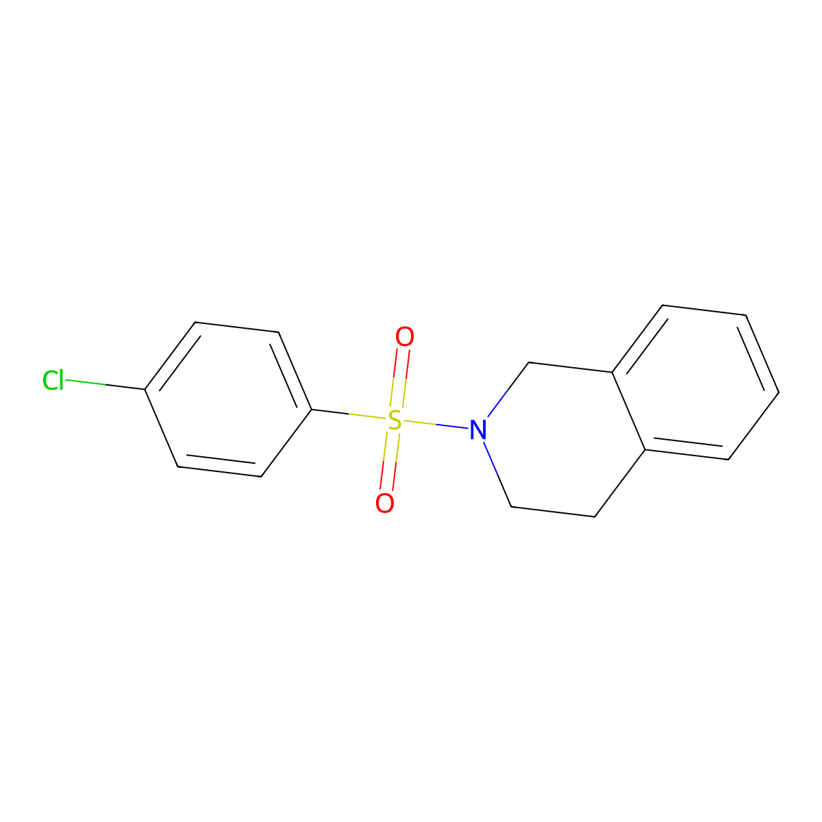 2-(4-chlorophenyl)sulfonyl-3,4-dihydro-1H-isoquinoline molecular structure, CAS 346691-52-9