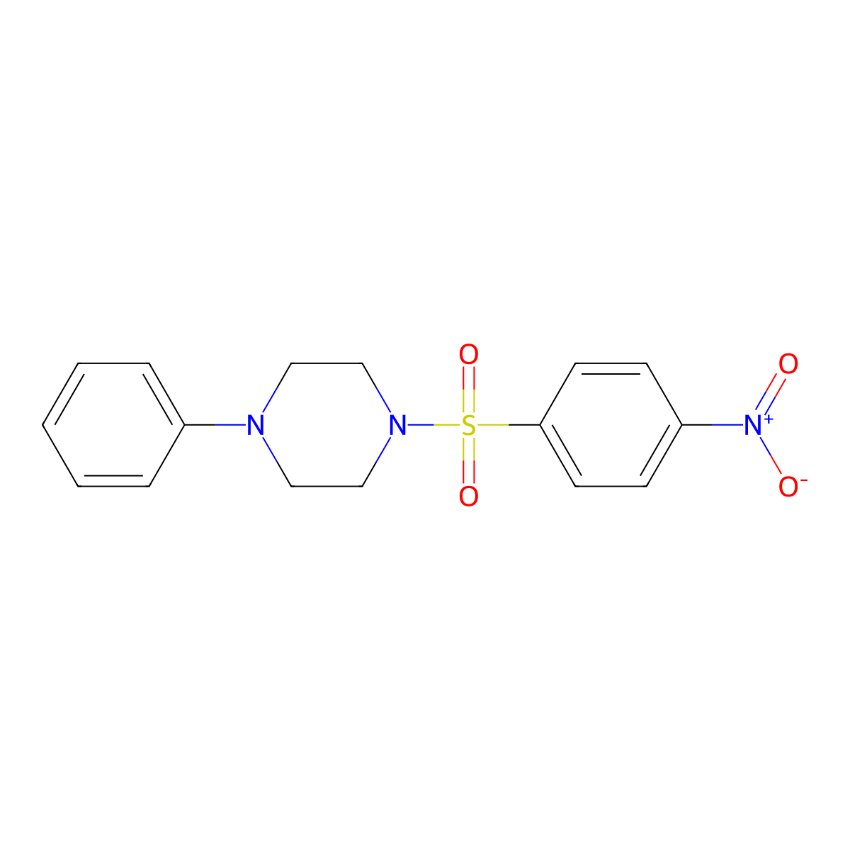 1-(4-Nitrophenyl)sulfonyl-4-phenylpiperazine molecular structure, CAS 346691-54-1