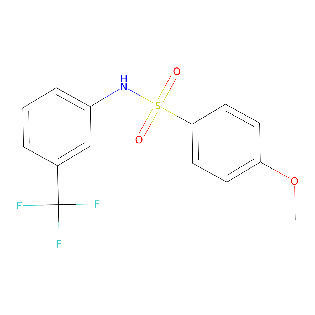 4-Methoxy-N-[3-(trifluoromethyl)phenyl]benzenesulfonamide molecular structure, CAS 346691-55-2