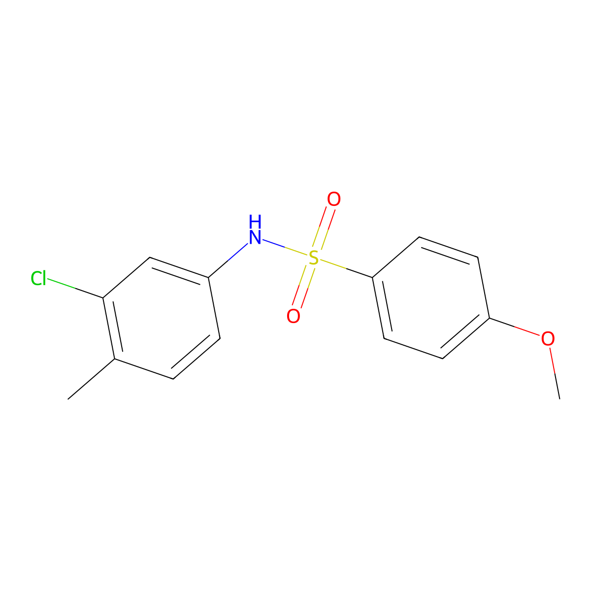 N-(3-chloro-4-methylphenyl)-4-methoxybenzenesulfonamide molecular structure, CAS 346691-58-5