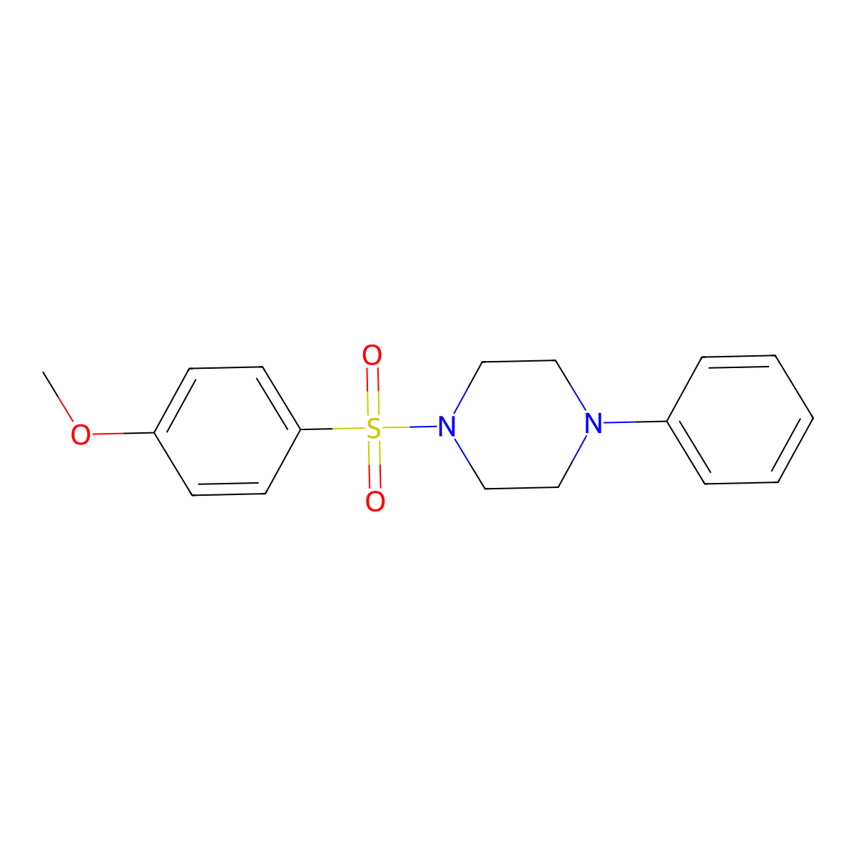 Methyl 4-[(4-phenyl-1-piperazinyl)sulfonyl]phenyl ether molecular structure, CAS 346691-64-3