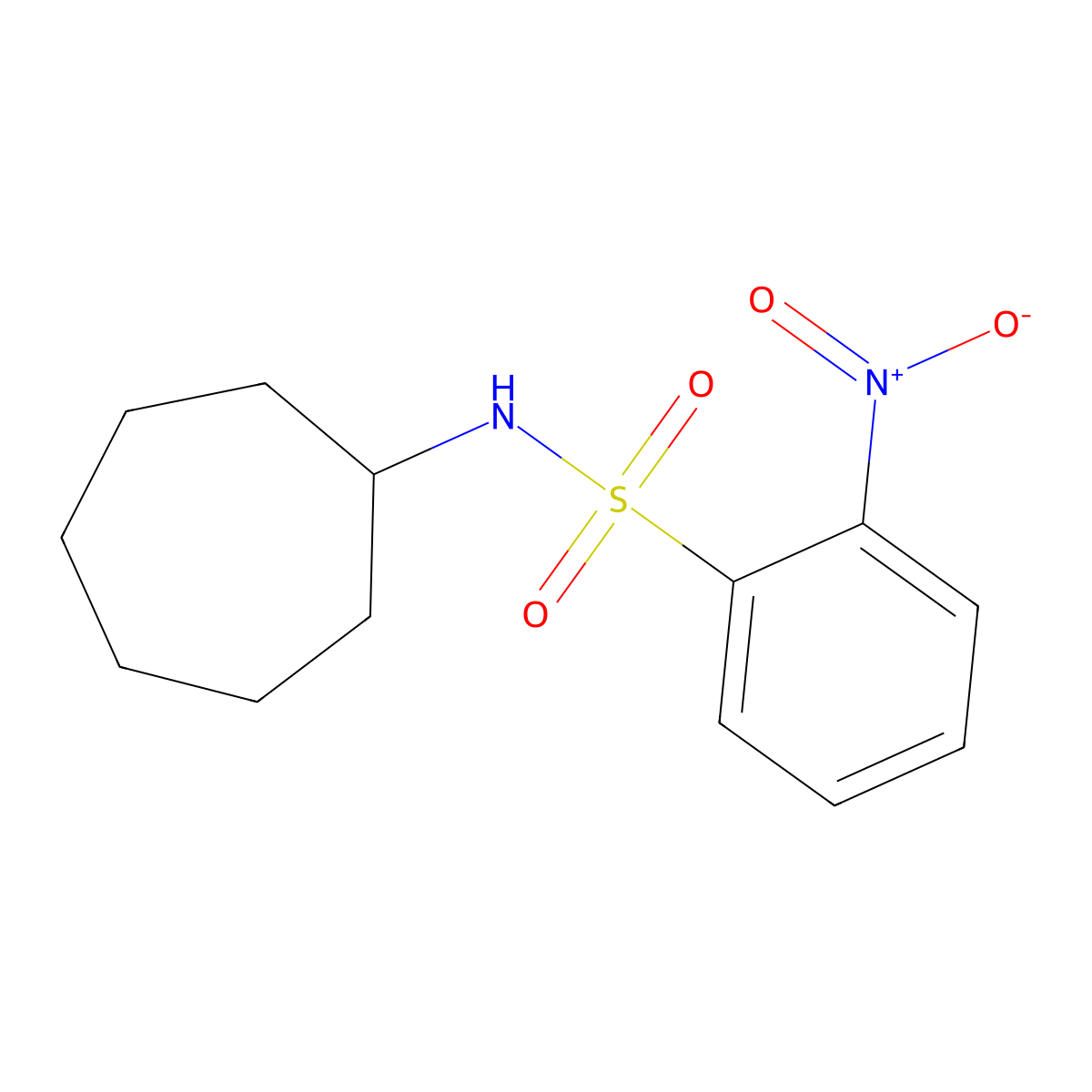 N-cycloheptyl-2-nitrobenzenesulfonamide molecular structure, CAS 346691-67-6