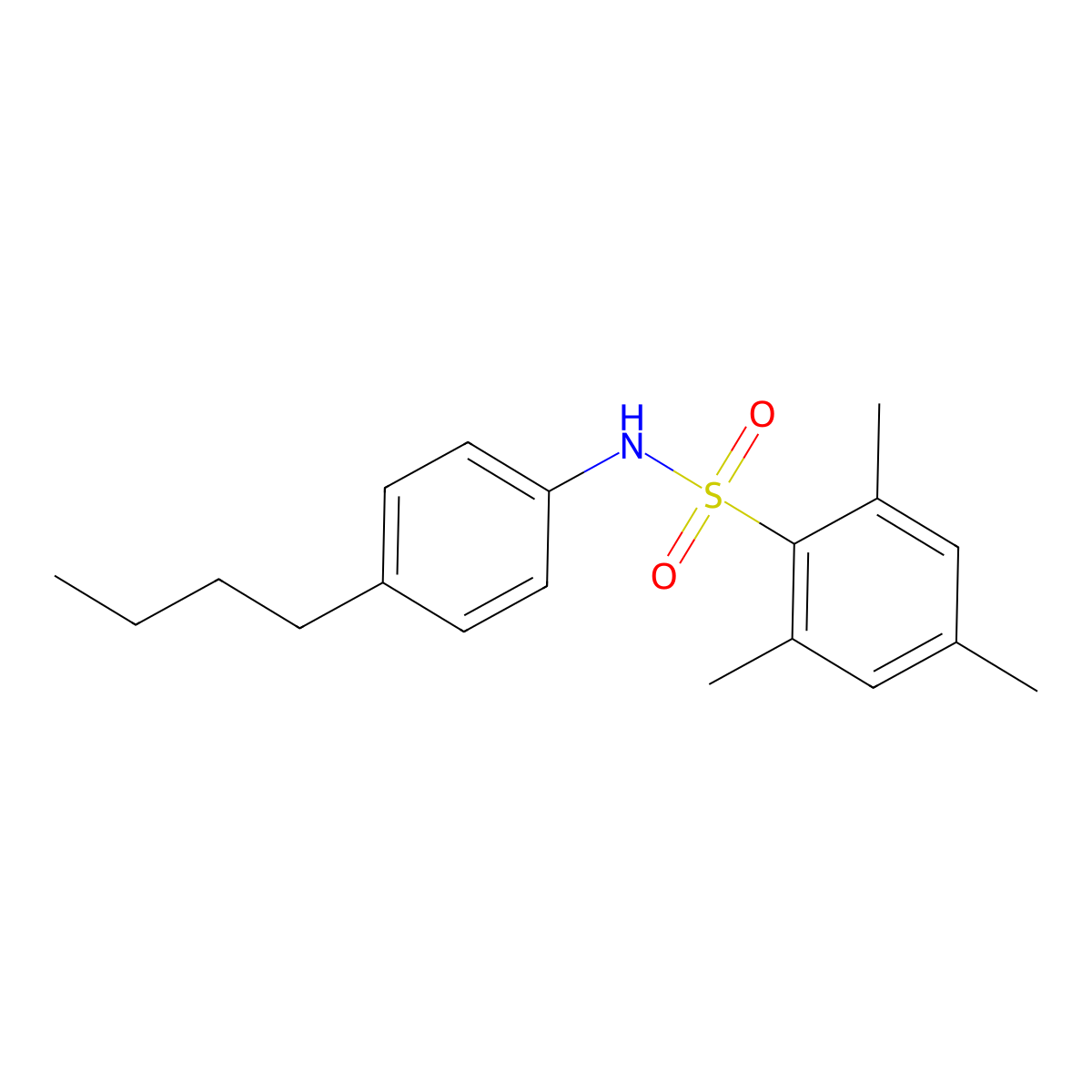 N-(4-butylphenyl)-2,4,6-trimethylbenzenesulfonamide molecular structure, CAS 346691-87-0
