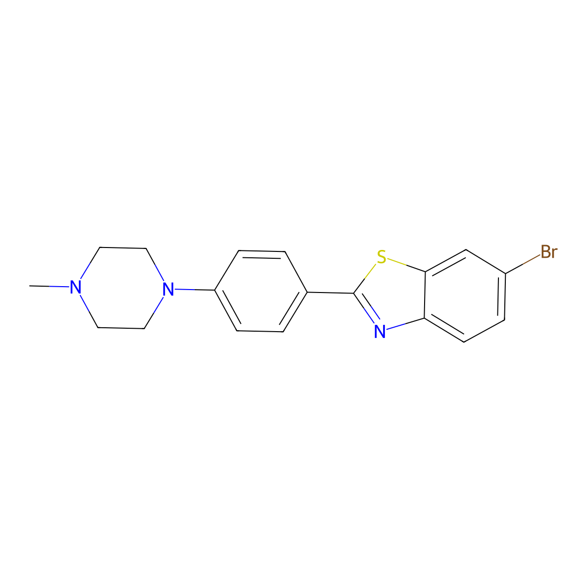 6-Bromo-2-[4-(4-methylpiperazin-1-yl)phenyl]-1,3-benzothiazole molecular structure, CAS 346691-90-5