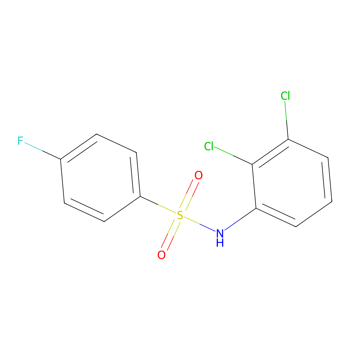 N-(2,3-dichlorophenyl)-4-fluorobenzenesulfonamide molecular structure, CAS 346691-97-2